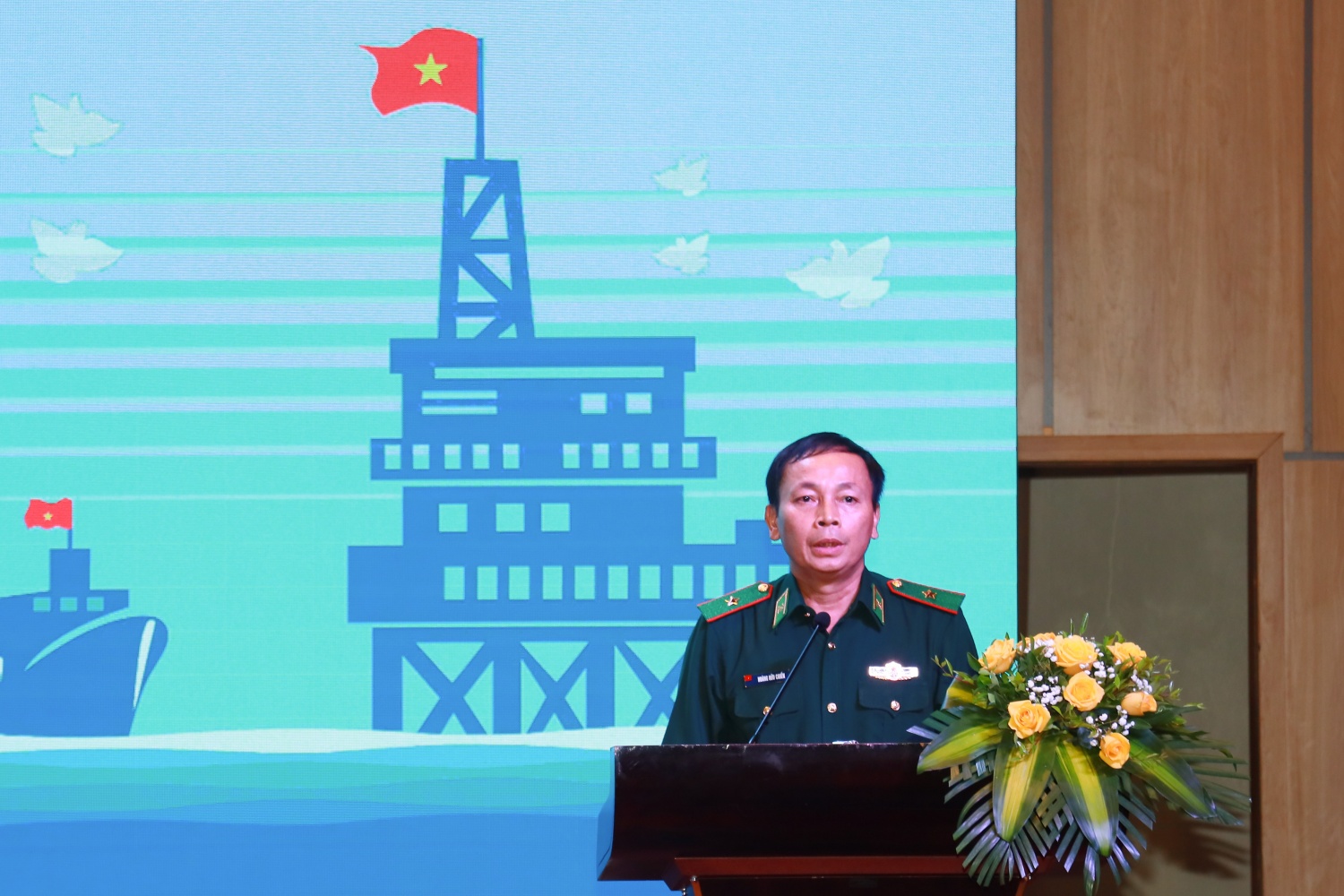 Thiếu tướng Hoàng Hữu Chiến – Phó Tư lệnh, Tham mưu trưởng BĐBP phát biểu kết luận hội nghị.